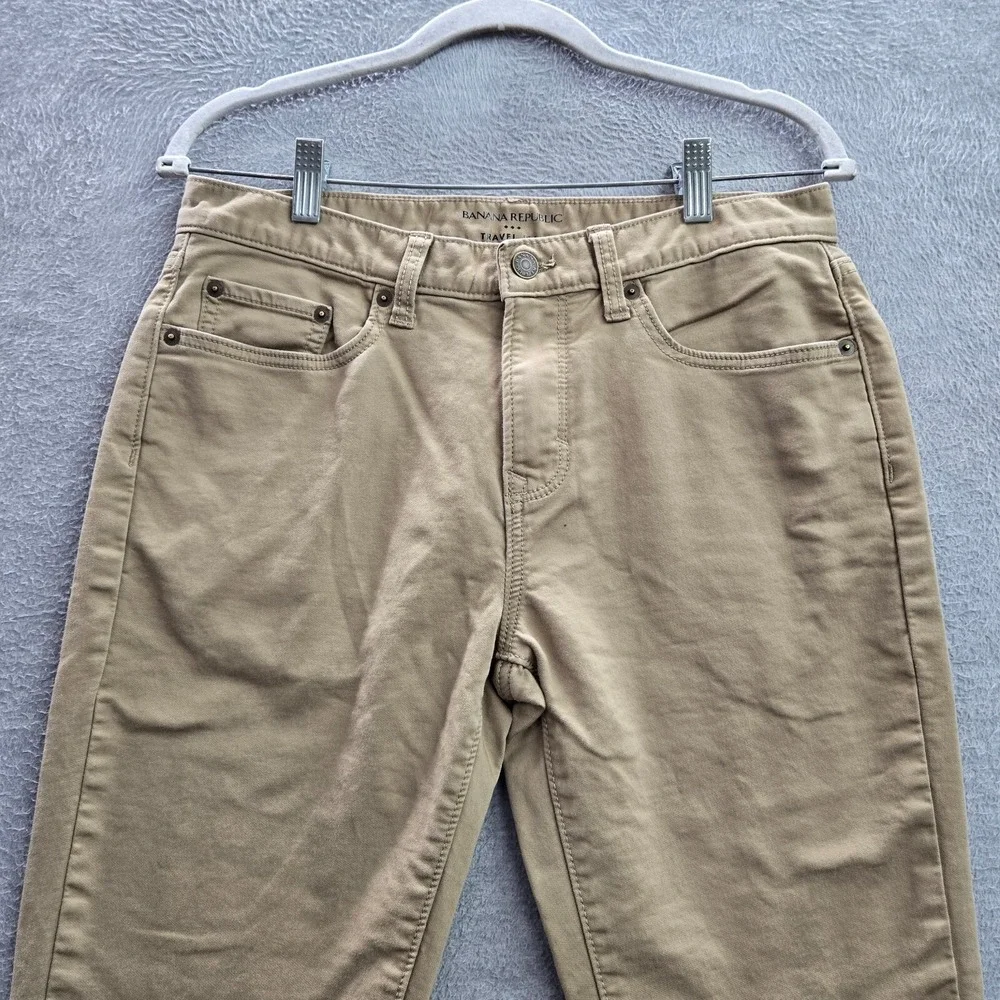 Banana Republic Men Jeans 30x32 Beige‎ Travel Denim Athletic Fit Pockets (30x29)